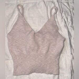 STREETWEAR SOCIETY Pink knitted crop top, spaghetti strap. Size S